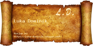 Luka Dominik névjegykártya